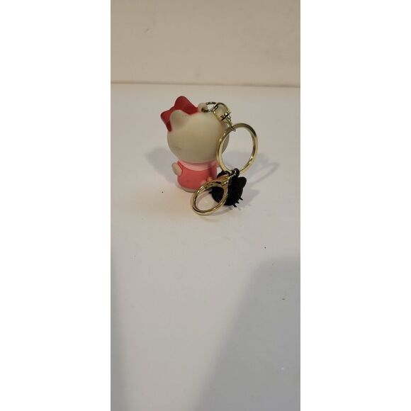 Hello Kitty 2" Chunky Rubber 3D Key Chain / Ring Red & Pink Used - Picture 3 of 5